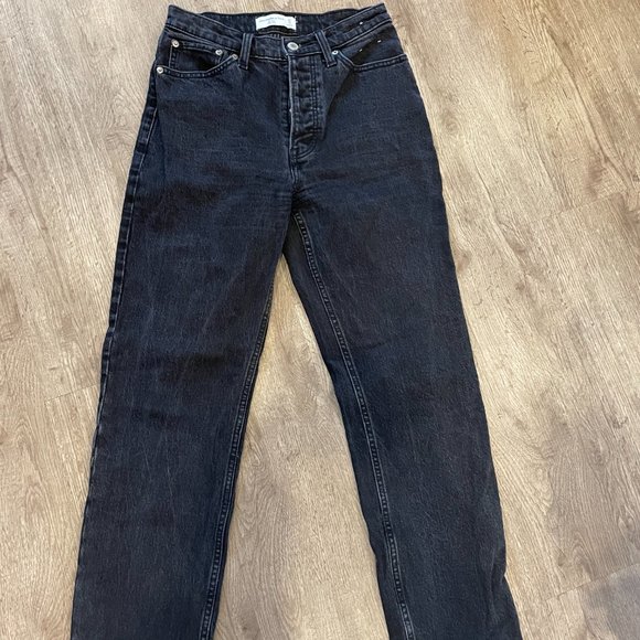 Abercrombie Dad Jeans Size 25 Washed Black - Picture 3 of 4